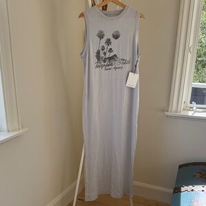 Spiritual Gangster Women Gray Sleeveless Maxi Dress Brand New w tags